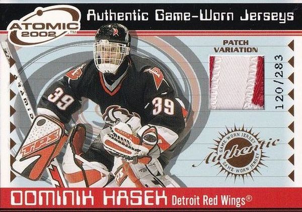 patch karta DOMINIK HAŠEK 01-02 Atomic Game-Worn Patches /283